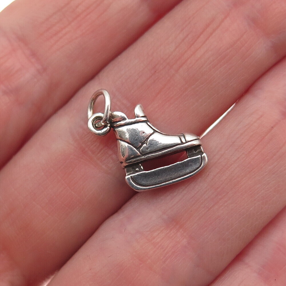 Sunwest 925 Sterling Silver Vintage 1985 Ice Skate Oxidized Mini Charm Pendant